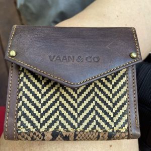 Vaan and Company recycled leather small wallet.
